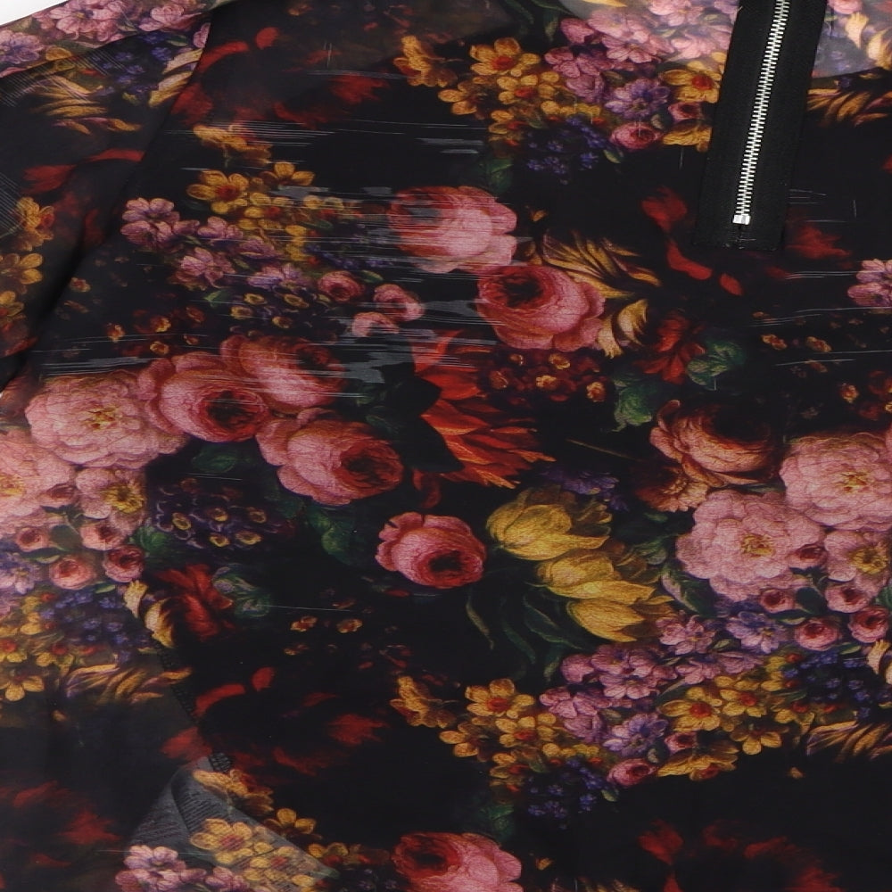 Apricot Womens Multicoloured Floral  Pullover Jumper Size 10  - Sheer