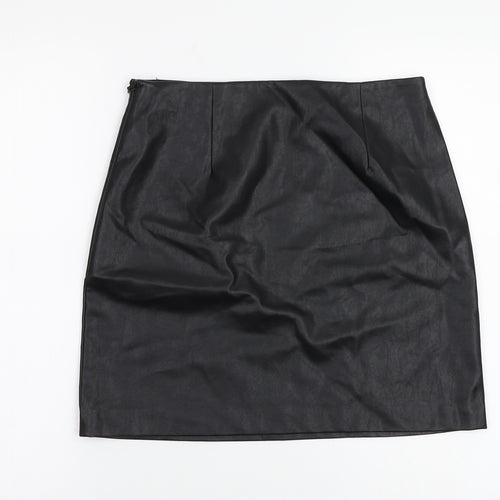 Papaya Womens Black Floral  Mini Skirt Size S