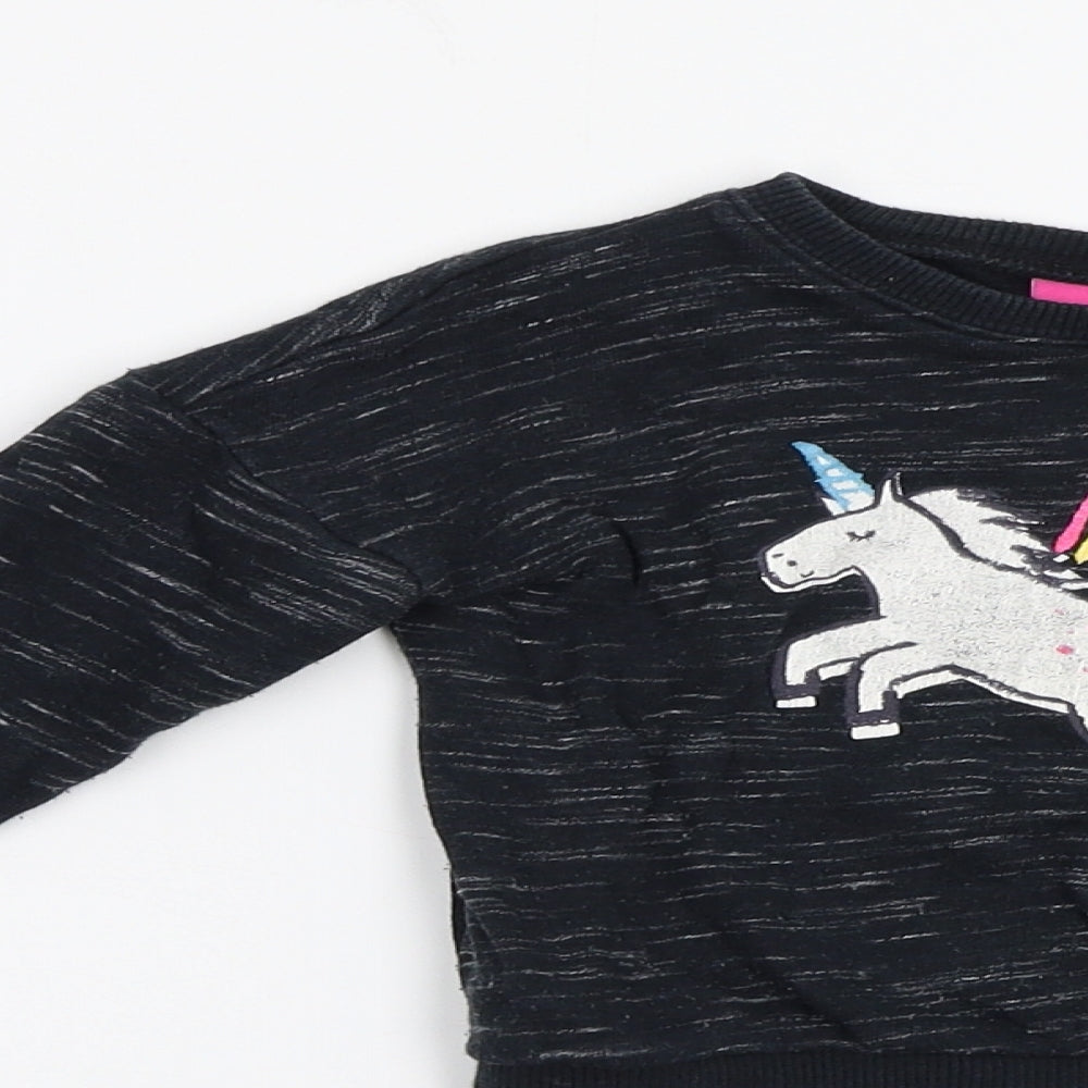 NEXT Baby Black   Pullover Jumper Size 12-18 Months  - unicorn