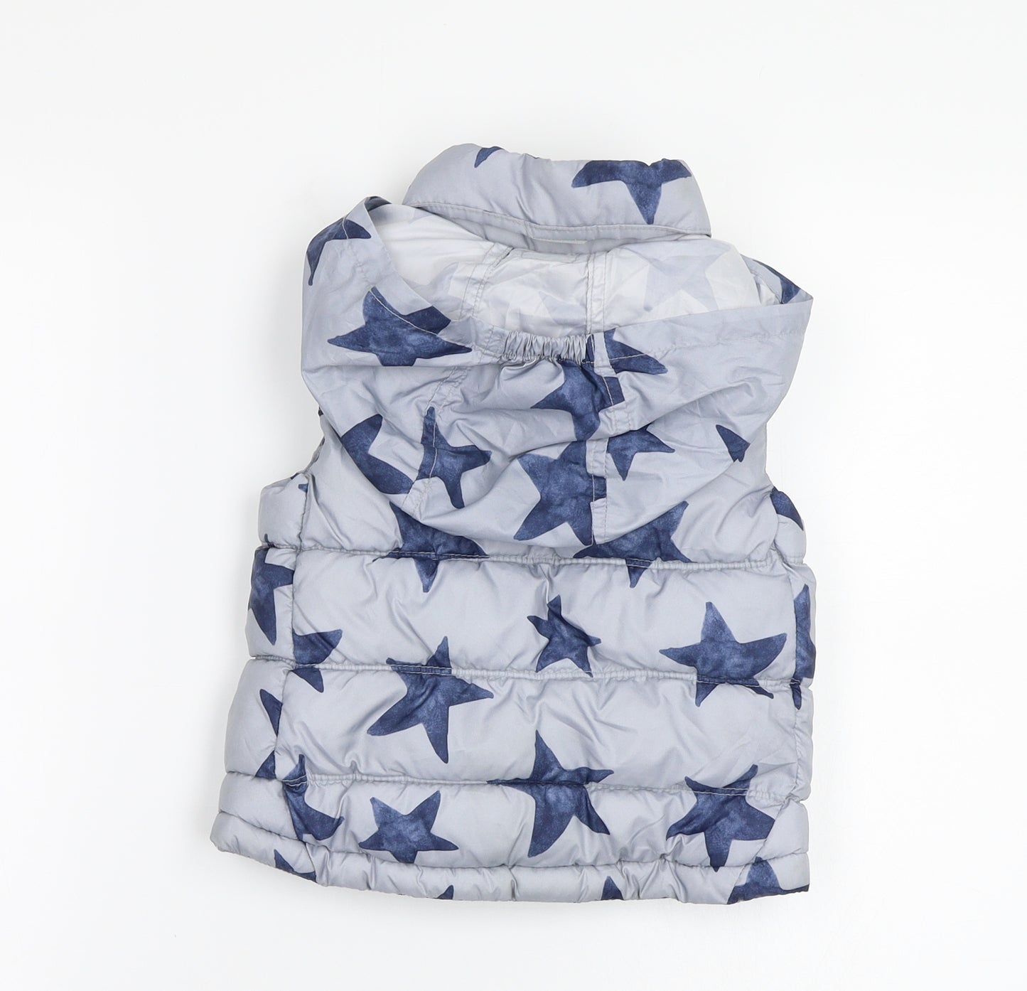 Zara Boys Blue Geometric  Puffer Jacket Waistcoat