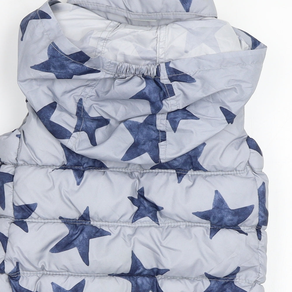 Zara Boys Blue Geometric  Puffer Jacket Waistcoat