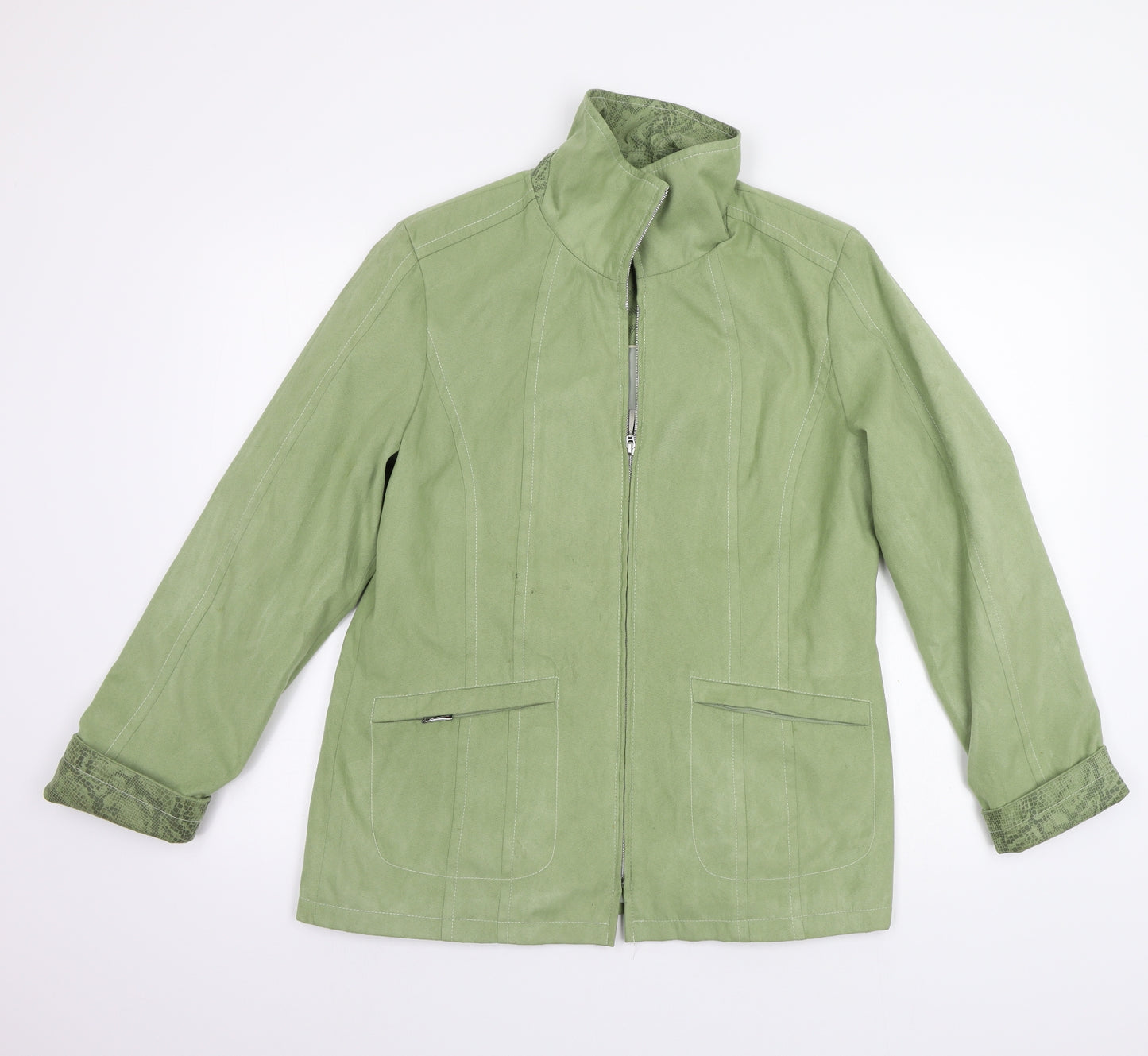Fashion Style Womens Green Houndstooth  Jacket  Size 10