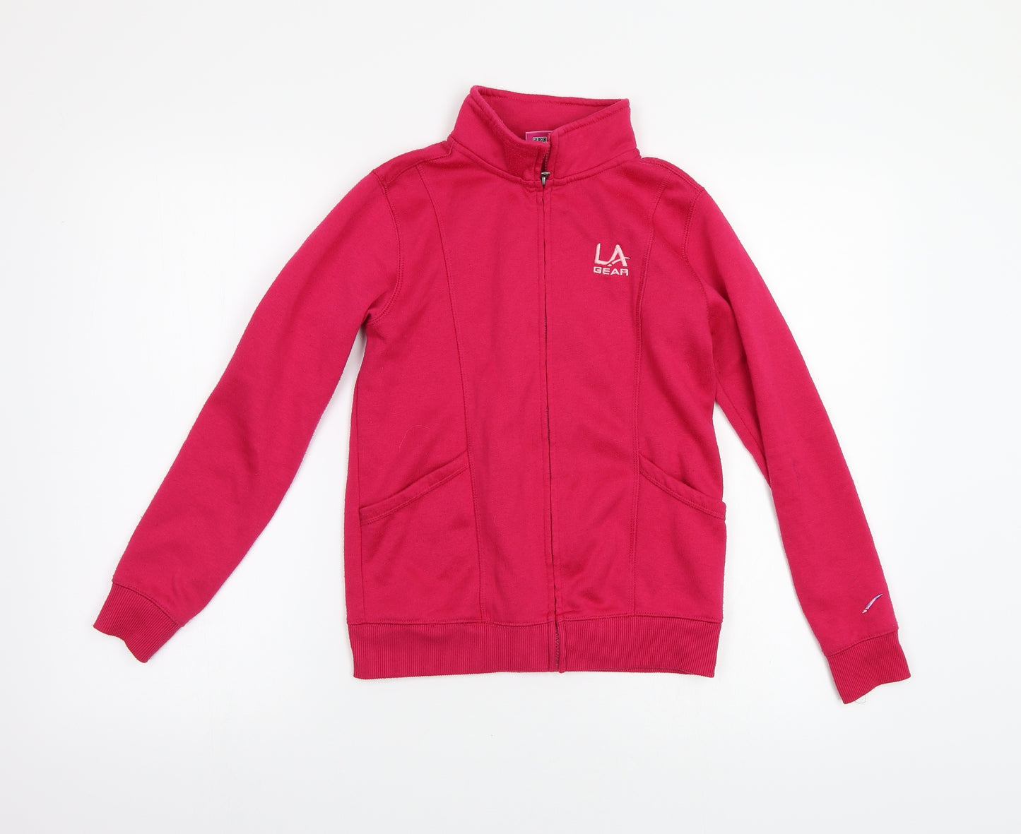 LA Gear Girls Pink Houndstooth  Full Zip Sweatshirt Size 11-12 Years