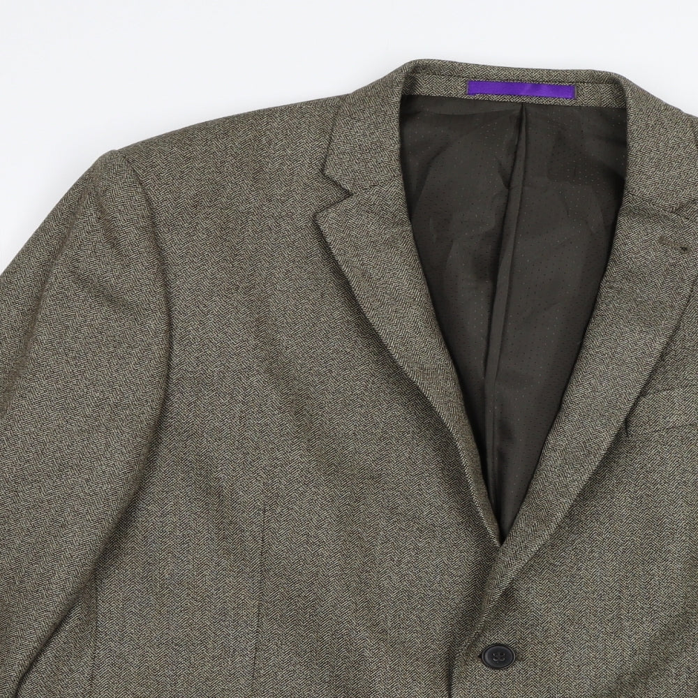New Look Mens Beige Herringbone  Gilet Blazer Size 44