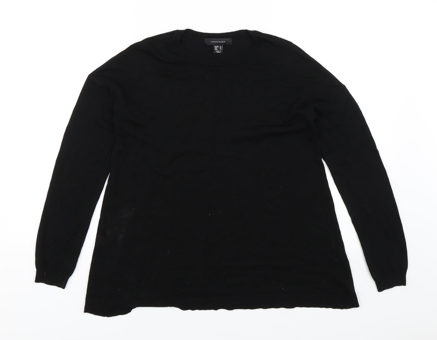 Atmosphere Womens Black  Rayon Pullover Jumper Size 12