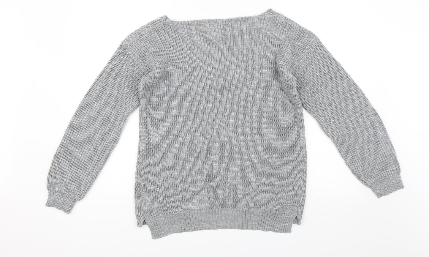 Boohoo Womens Grey   Pullover Jumper Size S
