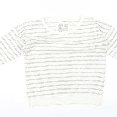 Atmopshere Womens White Striped  Pullover Jumper Size 8