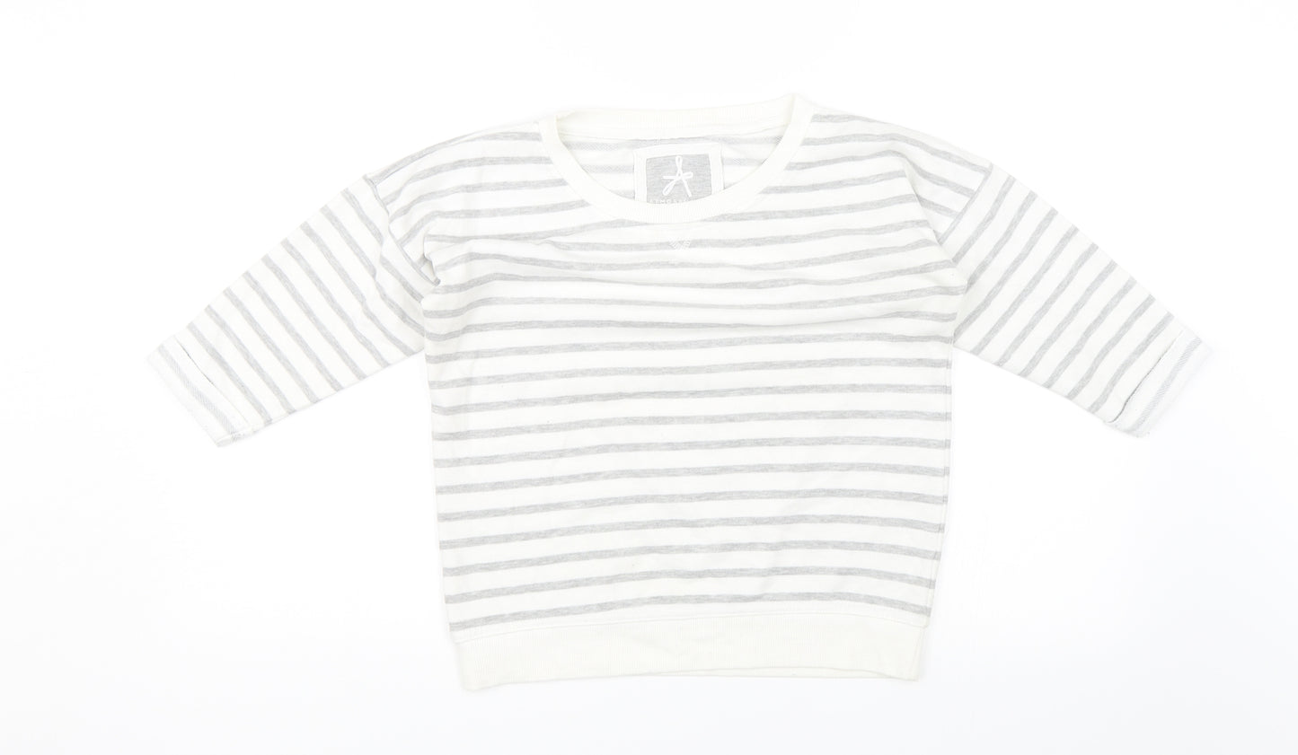 Atmopshere Womens White Striped  Pullover Jumper Size 8
