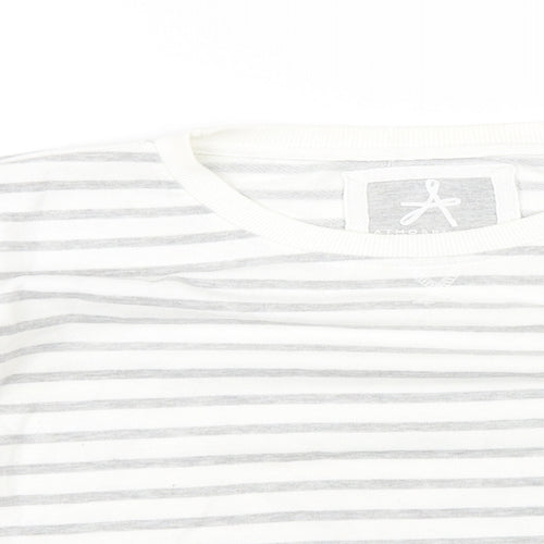 Atmopshere Womens White Striped  Pullover Jumper Size 8