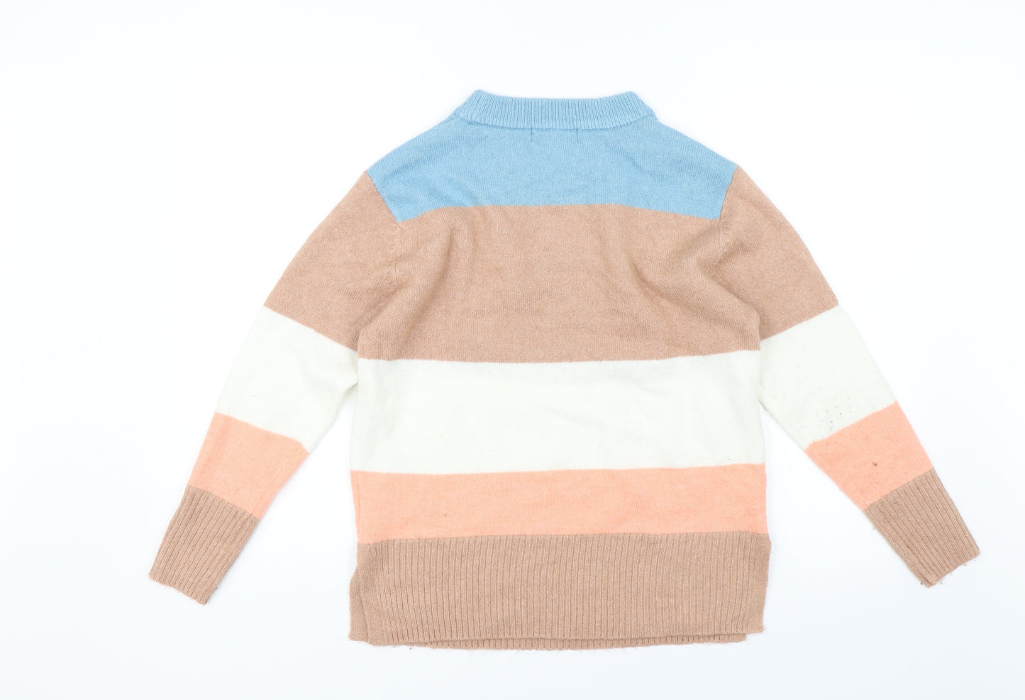Nutmeg Womens Brown Striped  Pullover Jumper Size 8