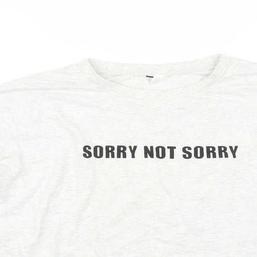 Divided Womens Grey   Basic T-Shirt Size S  - Sorry not sorry