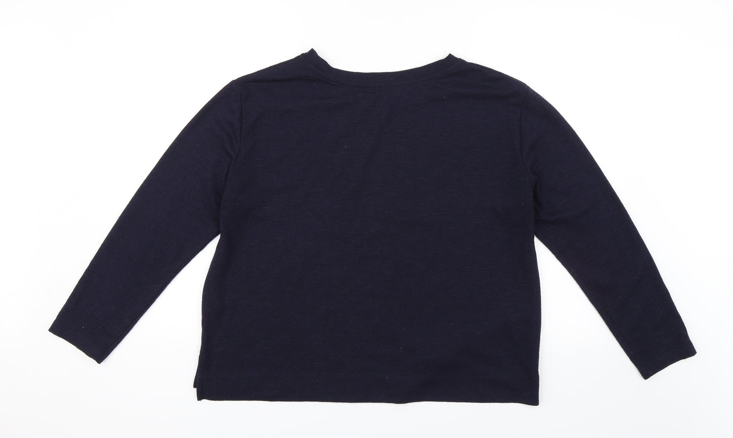M&S Womens Blue Floral  Pullover Jumper Size 16