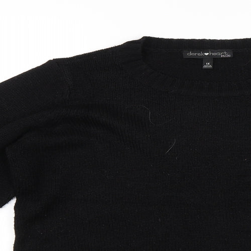 Derek Heart Womens Black   Pullover Jumper Size XL