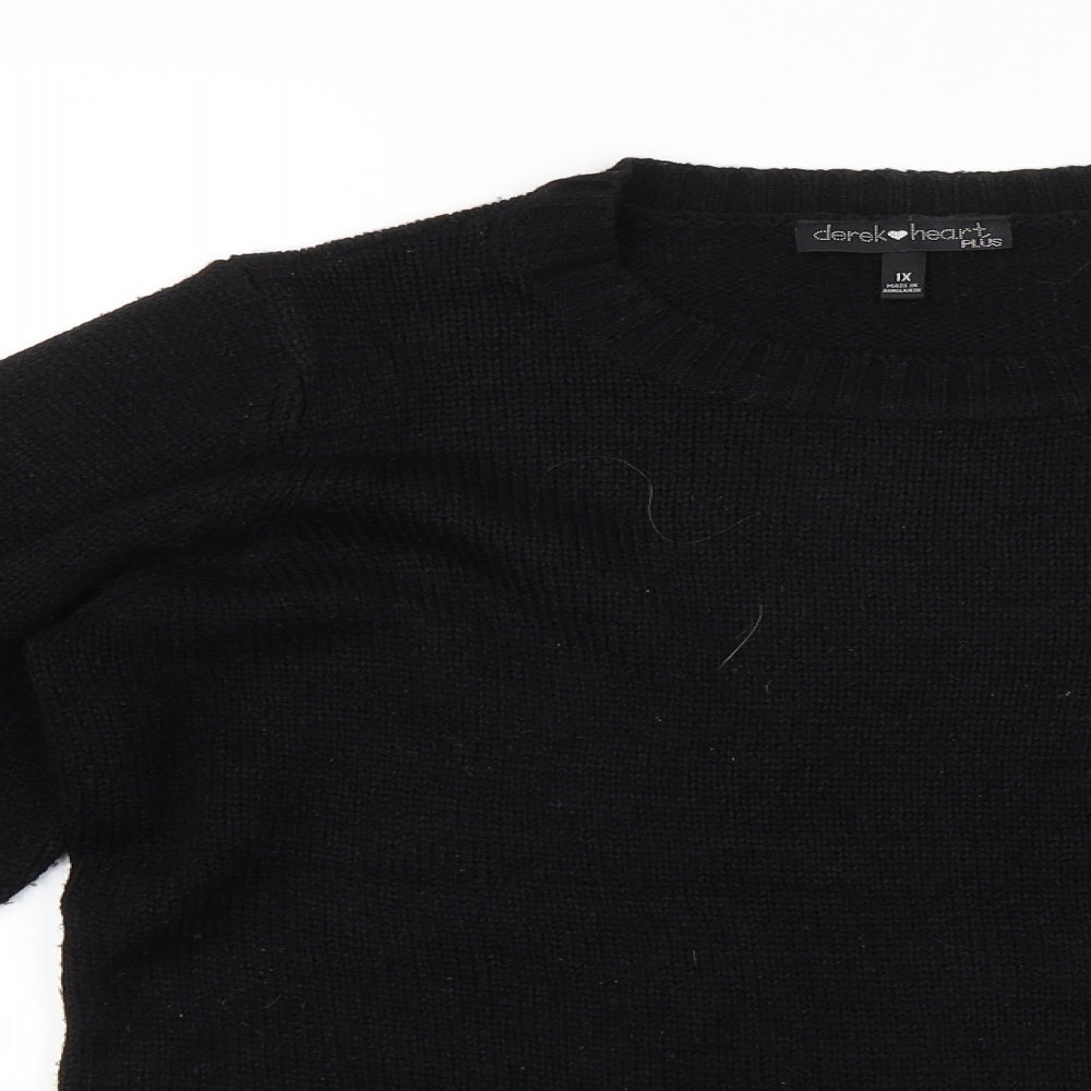 Derek Heart Womens Black   Pullover Jumper Size XL