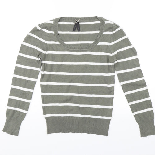 Atmosphere Womens Green Striped  Pullover Jumper Size 8