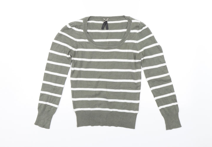 Atmosphere Womens Green Striped Pullover Jumper Size 8