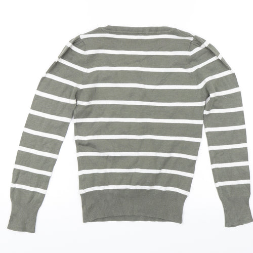 Atmosphere Womens Green Striped  Pullover Jumper Size 8