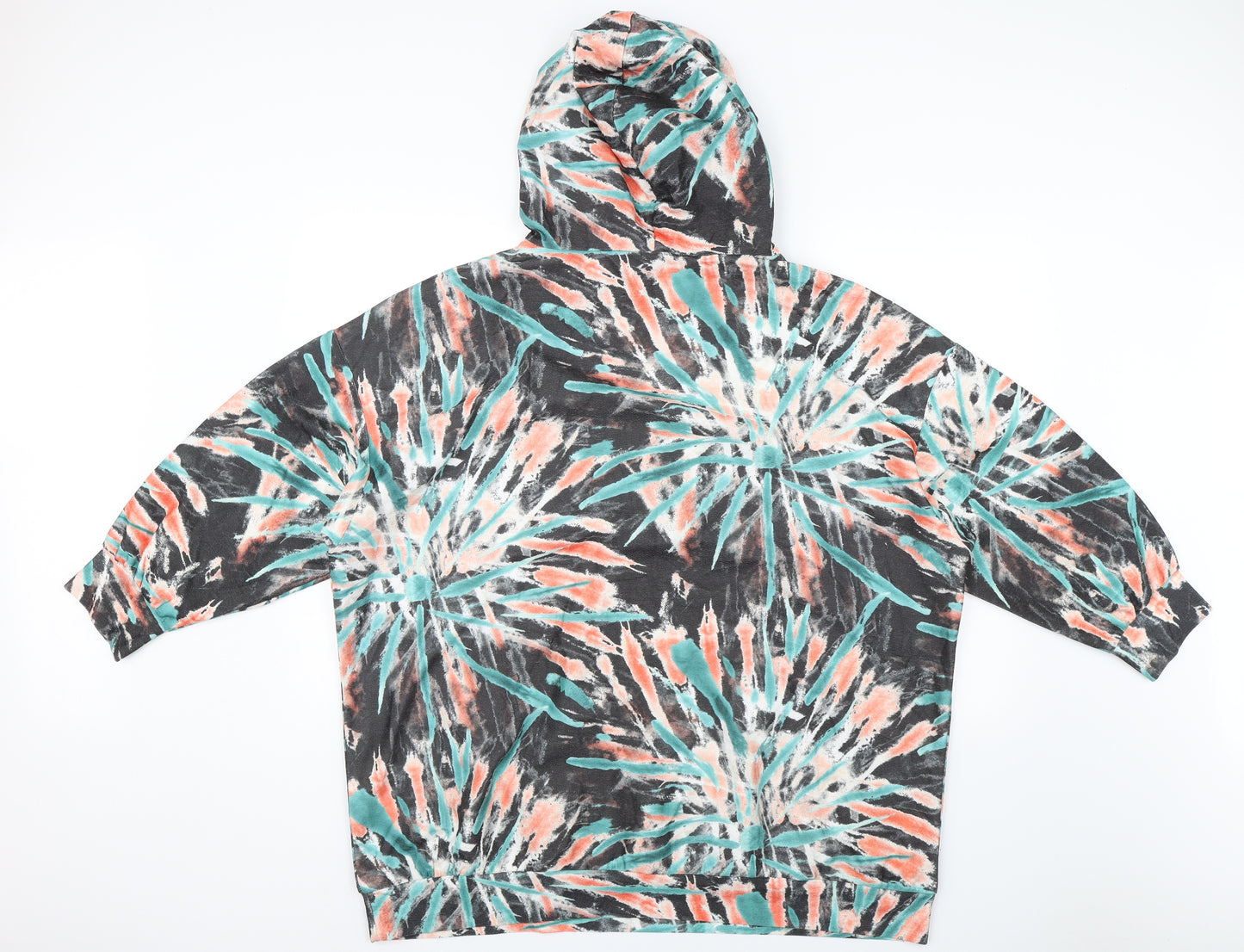 Big Dart Womens Green Floral  Pullover Hoodie Size 10
