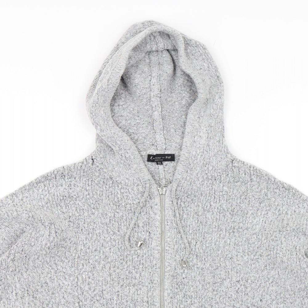F&F Womens Grey   Full Zip Hoodie Size 12