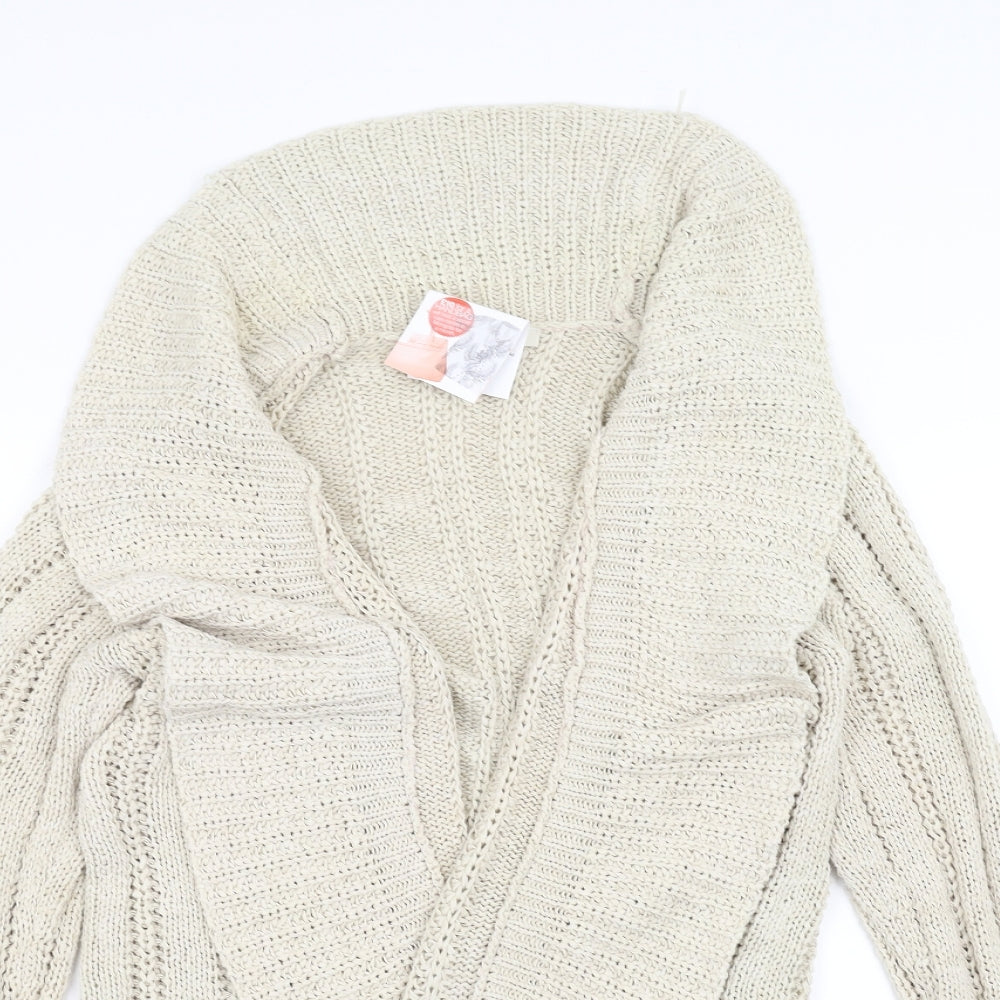 Marks and Spencer Womens White  Knit Jacket Coatigan Size 16
