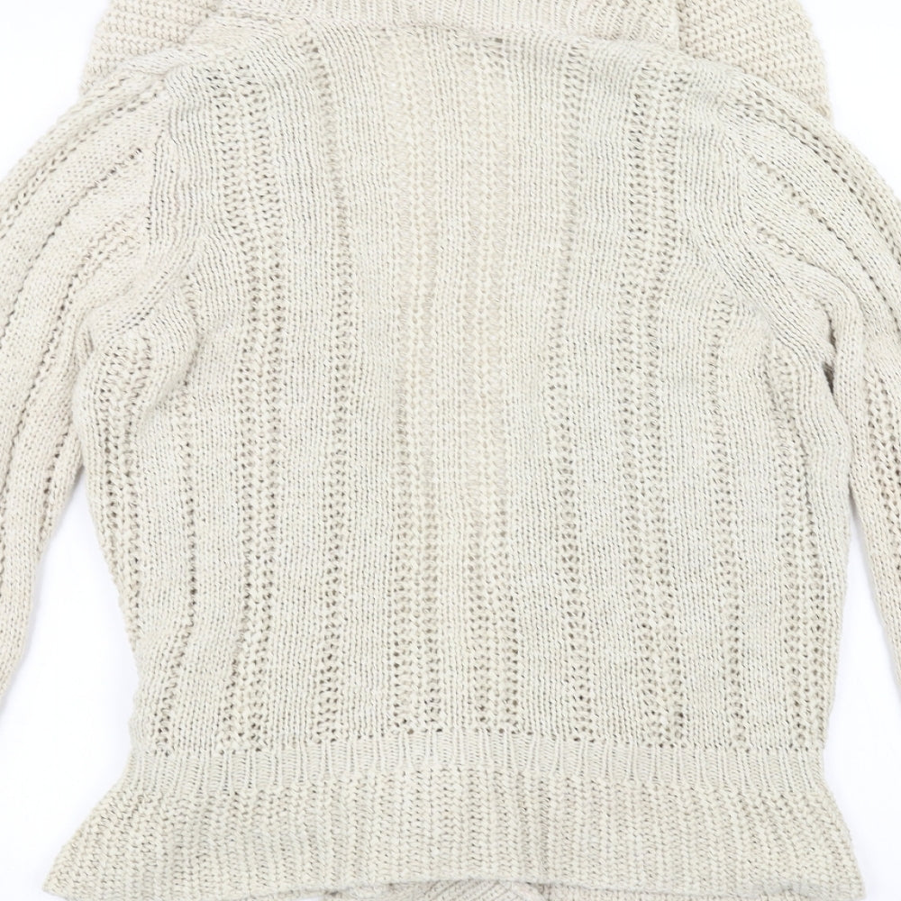 Marks and Spencer Womens White  Knit Jacket Coatigan Size 16