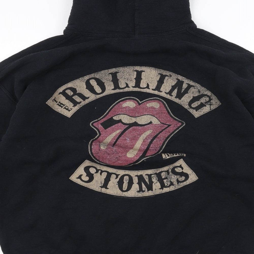 Gilden Mens Black   Pullover Hoodie Size L  - Rolling Stones