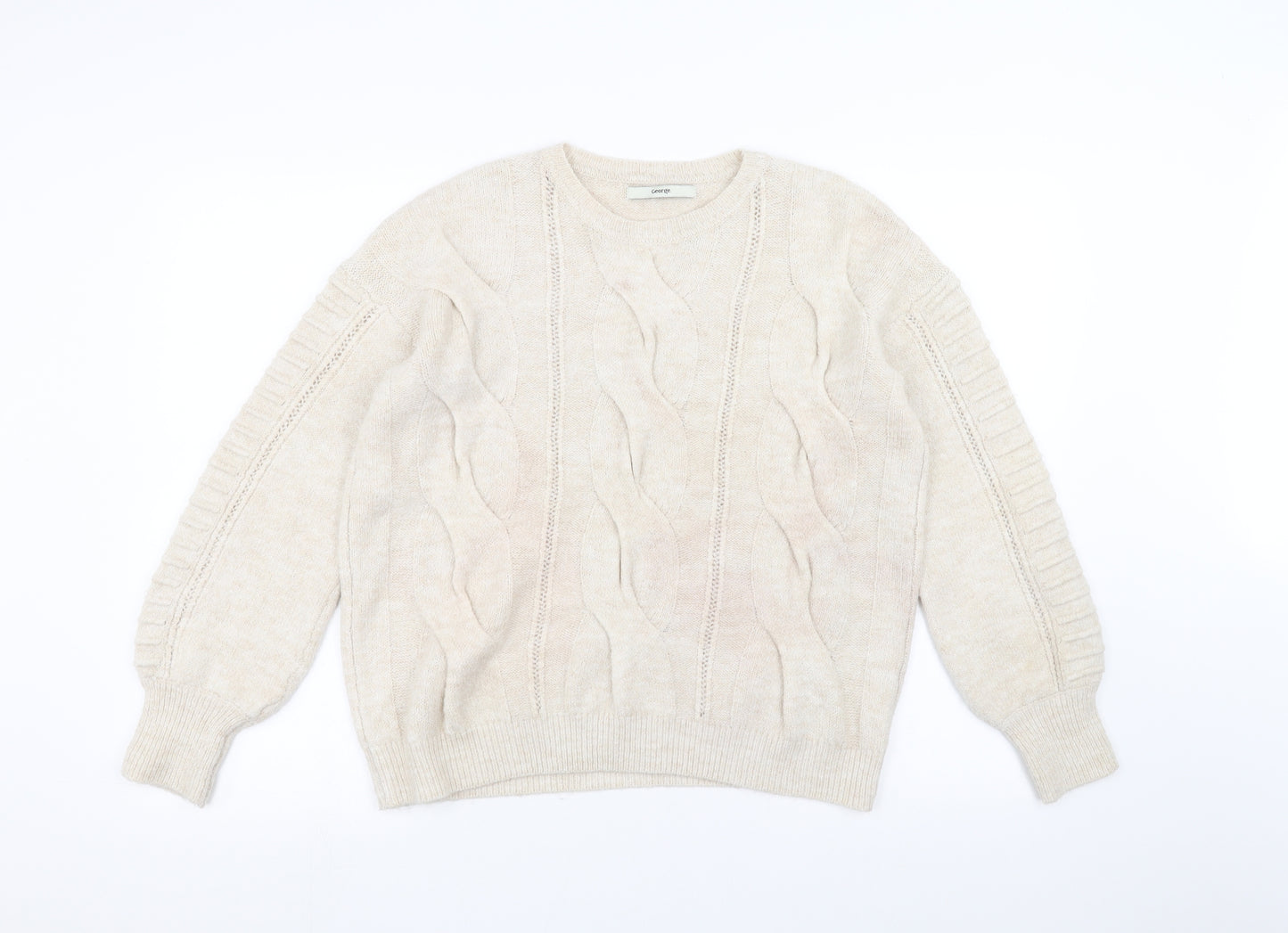 George Womens White   Pullover Jumper Size M
