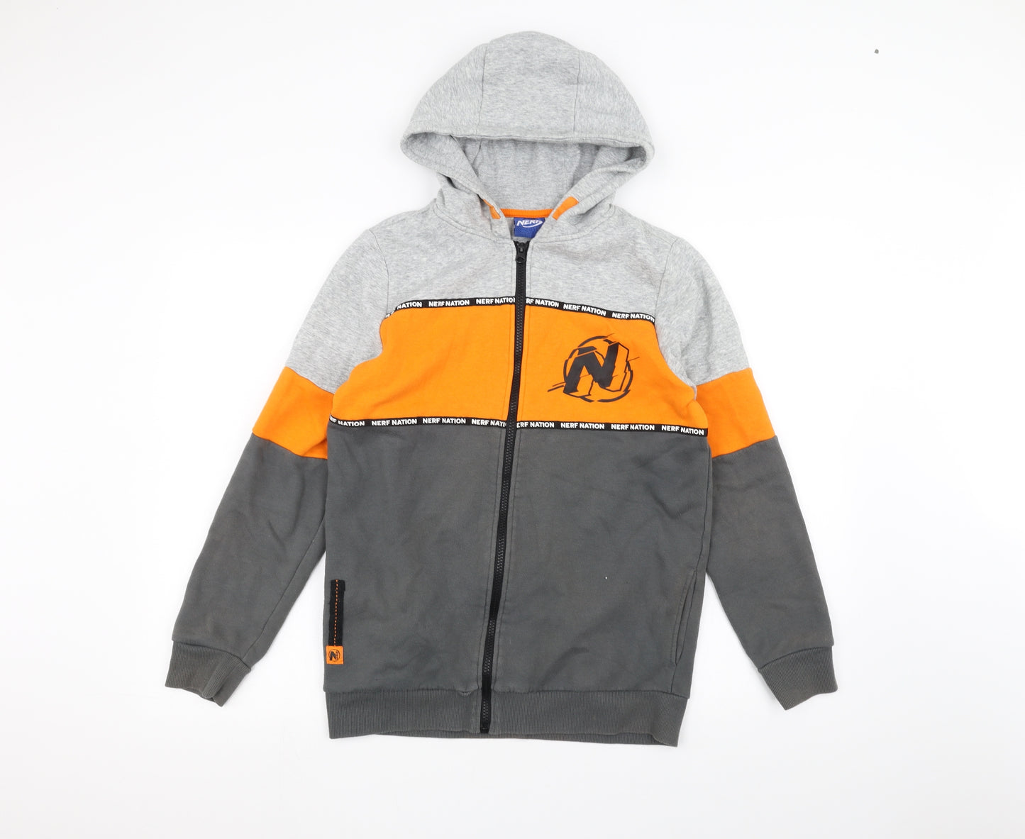 F&F Girls Grey   Full Zip Hoodie Size 13-14 Years  - Nerf