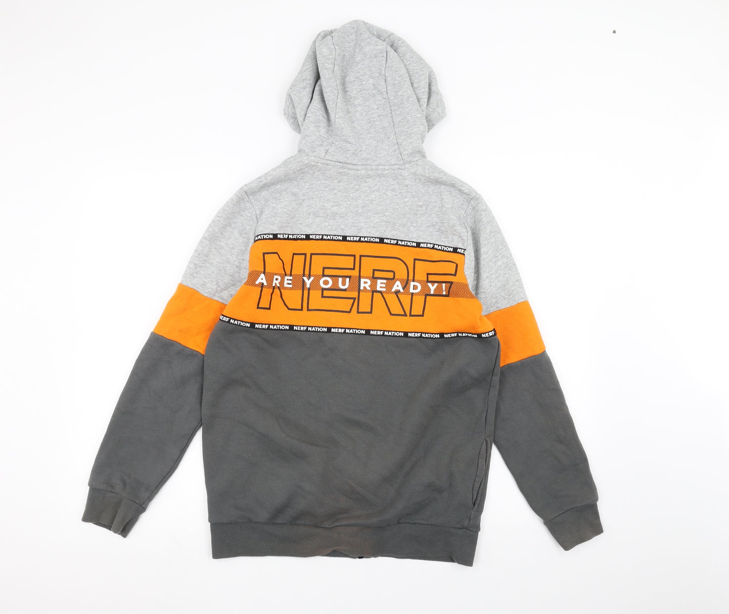 F&F Girls Grey   Full Zip Hoodie Size 13-14 Years  - Nerf