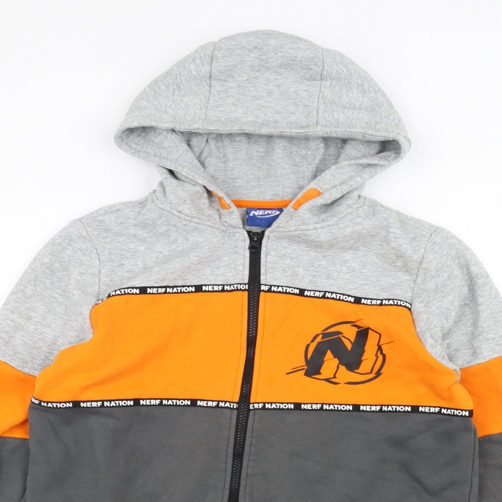 F&F Girls Grey   Full Zip Hoodie Size 13-14 Years  - Nerf