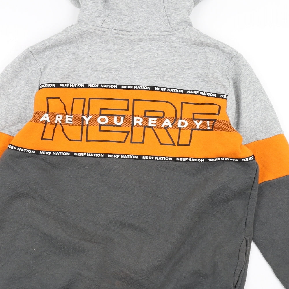 F&F Girls Grey   Full Zip Hoodie Size 13-14 Years  - Nerf