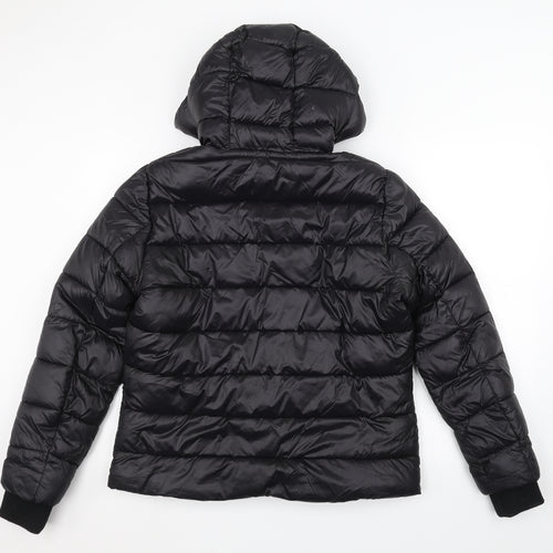 Pink Soda Womens Black   Puffer Jacket Coat Size 12