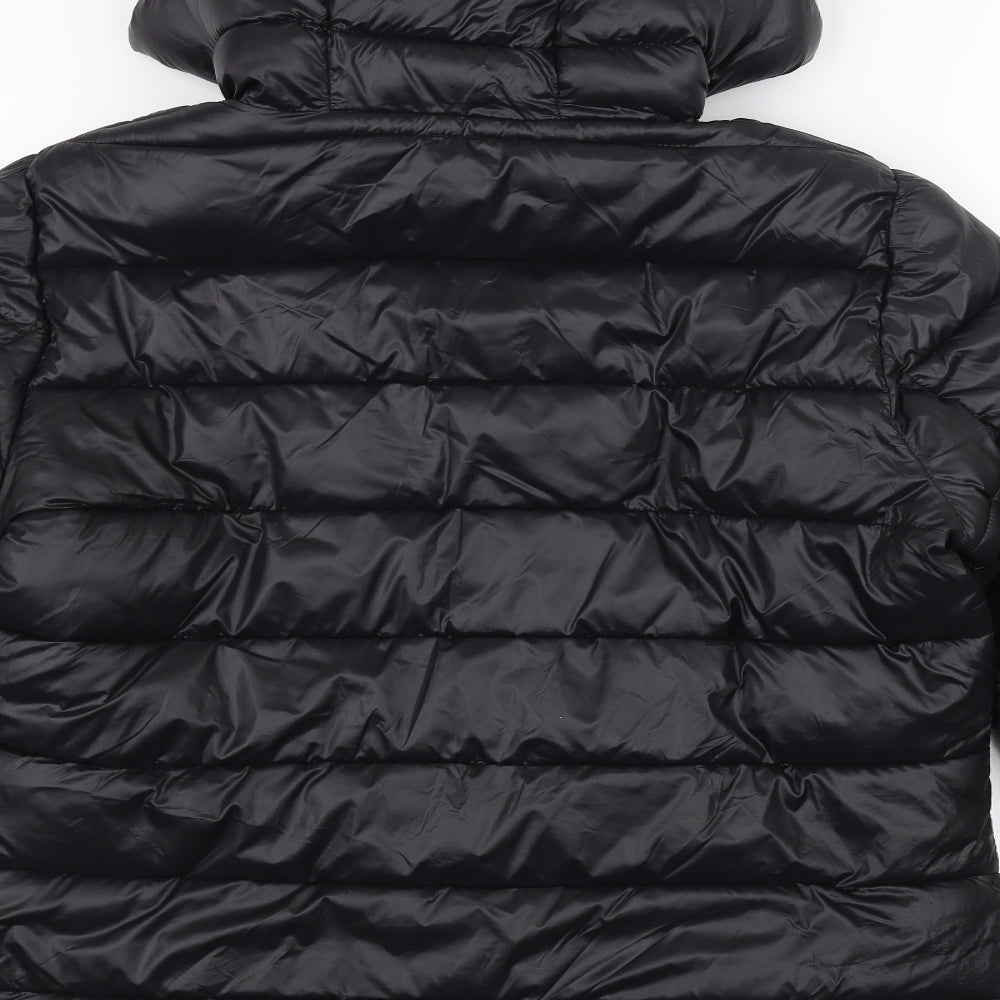 Pink Soda Womens Black   Puffer Jacket Coat Size 12