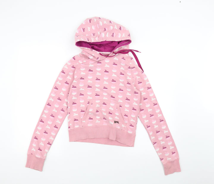 XDYE Girls Pink Pullover Hoodie Size M - Apple Print
