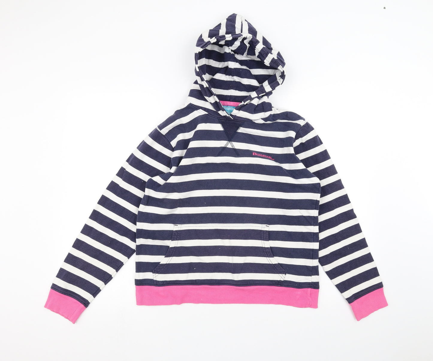 Mountain Warehouse Girls Blue Striped  Pullover Hoodie Size 13 Years