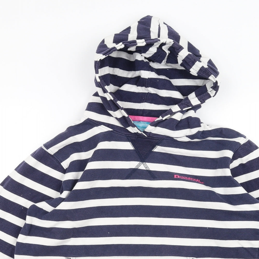 Mountain Warehouse Girls Blue Striped  Pullover Hoodie Size 13 Years