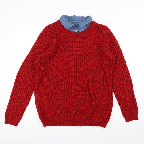 NEXT Womens Red  Knit Pullover Jumper Size 10