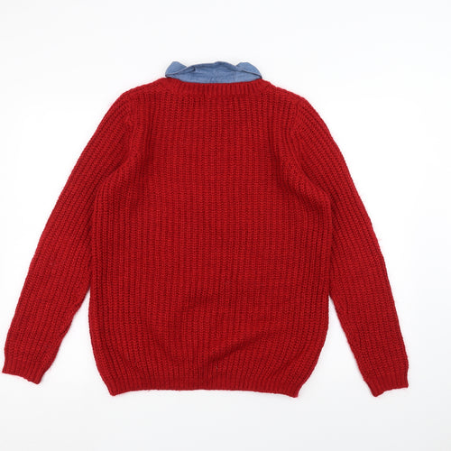 NEXT Womens Red  Knit Pullover Jumper Size 10