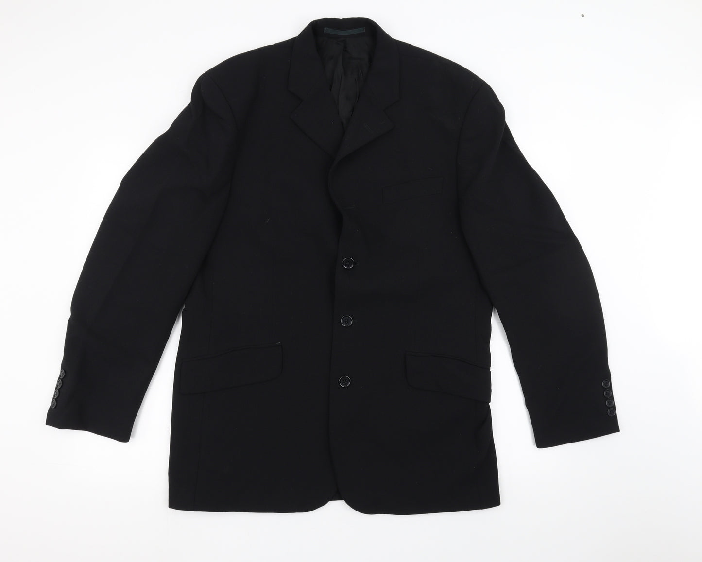 REMUS Mens Black   Jacket Suit Jacket Size 40