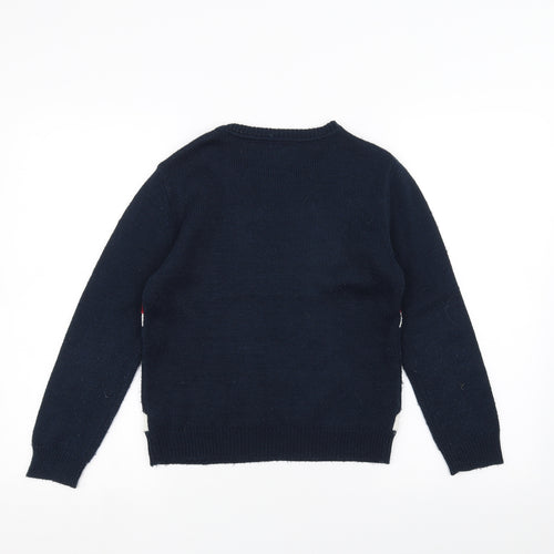 Rebel Boys Blue   Pullover Jumper Size 10-11 Years  - UK Flag