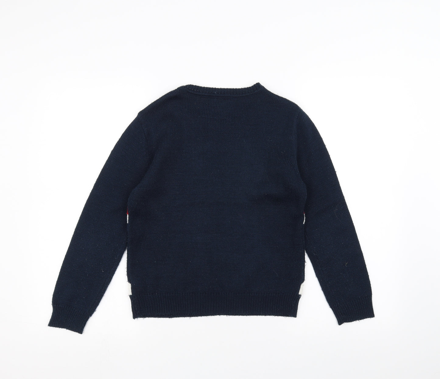 Rebel Boys Blue   Pullover Jumper Size 10-11 Years  - UK Flag