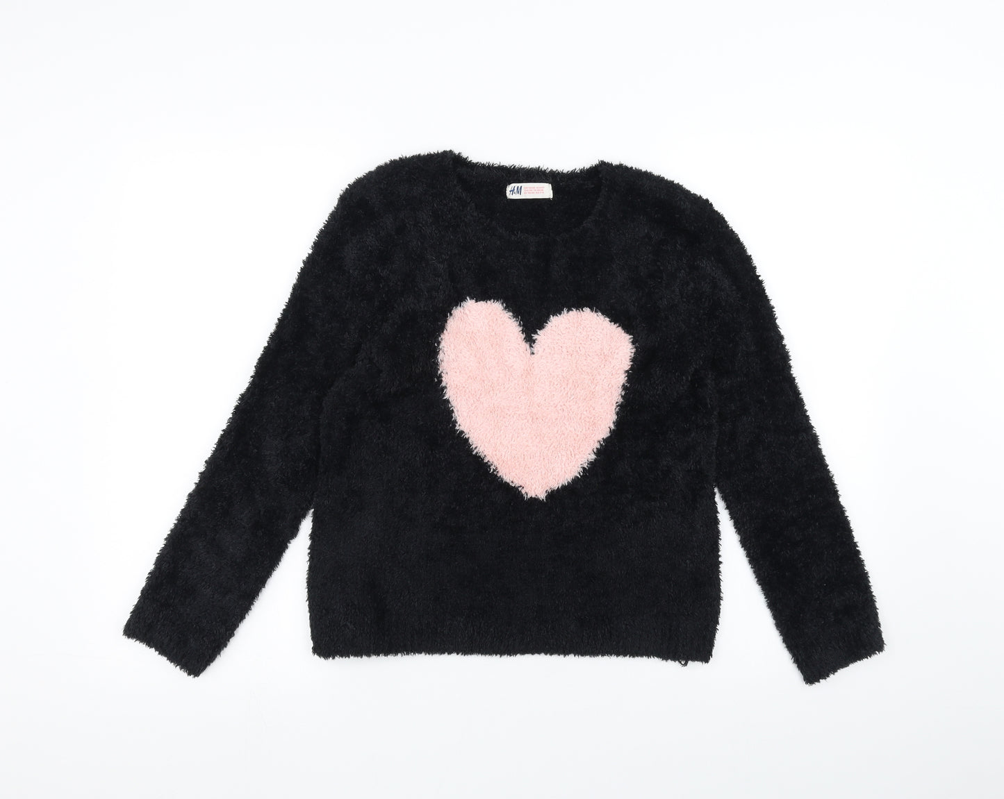 H&M Girls Black   Pullover Jumper Size 9-10 Years