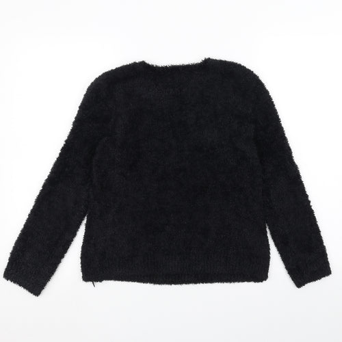 H&M Girls Black   Pullover Jumper Size 9-10 Years