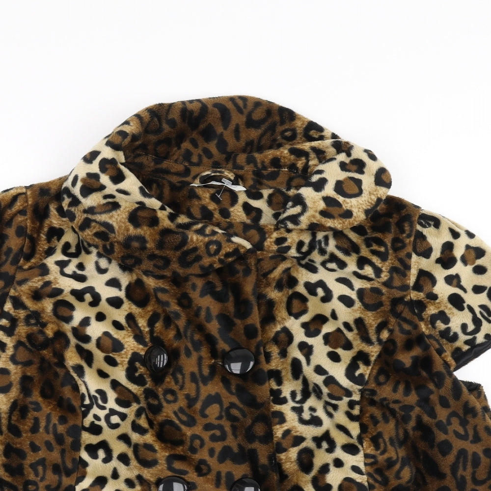 New Look Womens Brown Animal Print  Jacket  Size 16