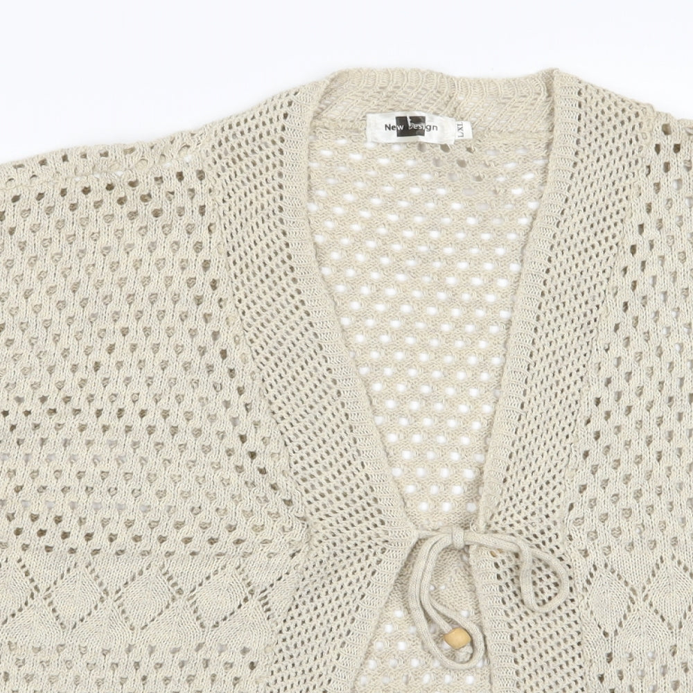 new design Womens Beige   Cardigan Jumper Size XL