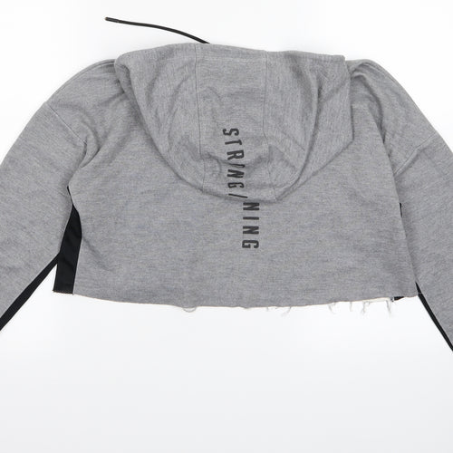 Bershka Womens Grey   Pullover Hoodie Size S  - cropped