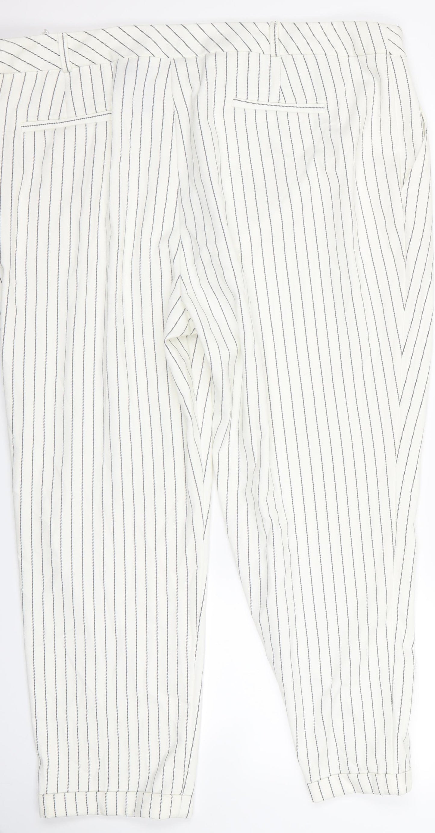 Atmosphere Womens White Striped  Trousers  Size 20 L27 in