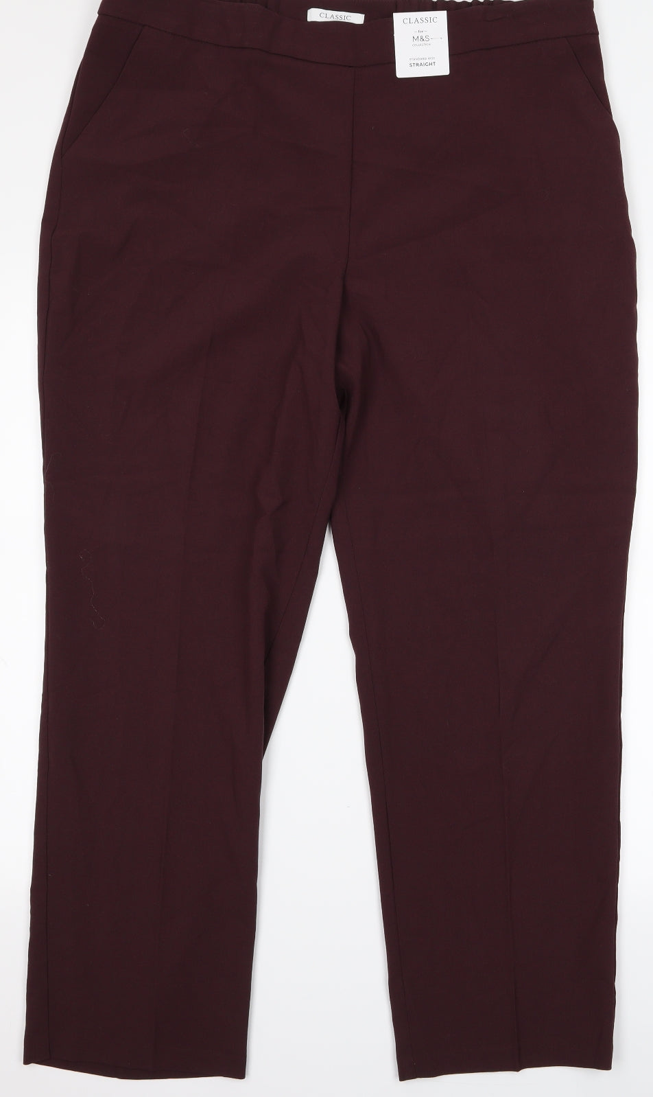 m&s Womens Red   Trousers  Size 18 L27 in - v