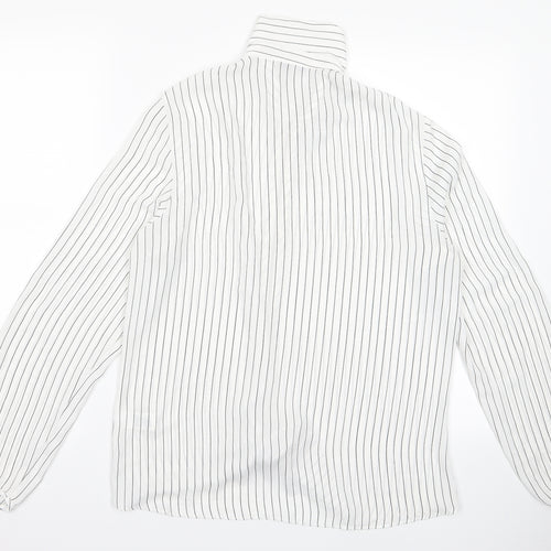 m&s Womens White Striped  Jacket  Size 14