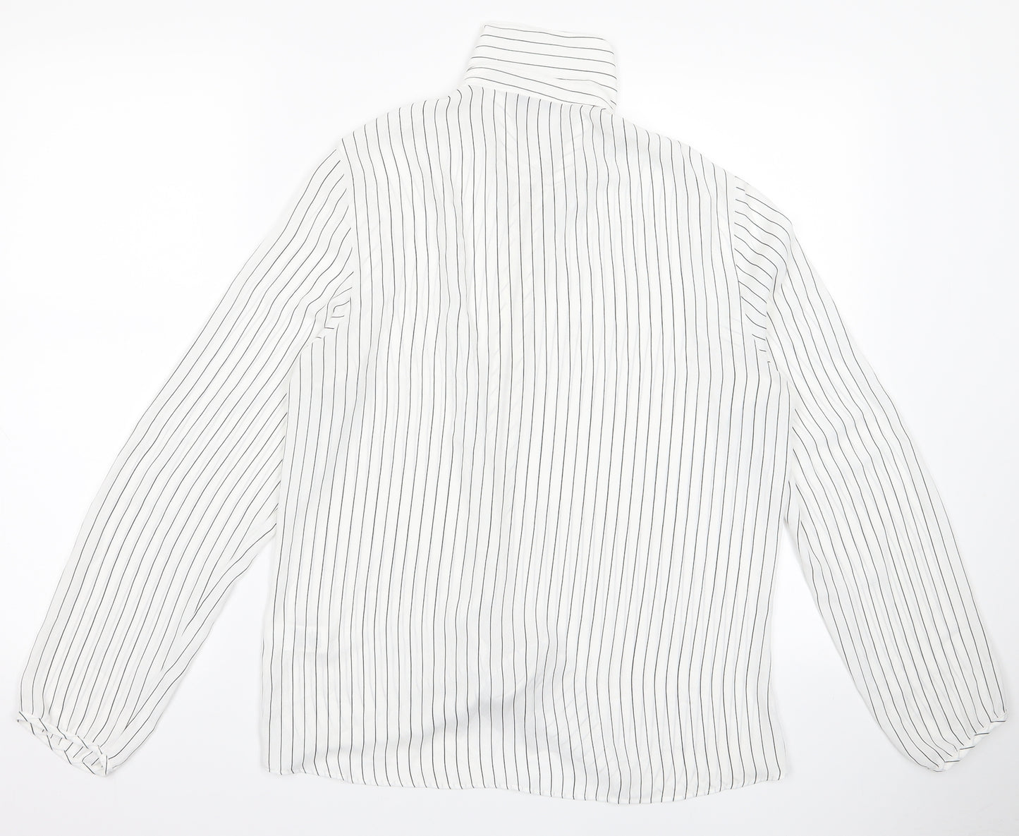 m&s Womens White Striped  Jacket  Size 14